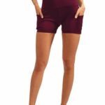 CALCAO HIGH WAIST YOGA SHORTS WITH POCKET - RED