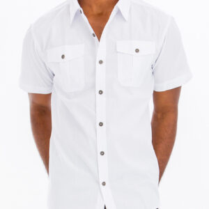 TWO POCKET BUTTON DOWN SHIRT (WHITE)