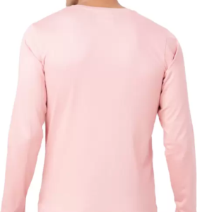 Men Solid Full Sleeves Round Neck Cotton Pink T-Shirt (Size L)