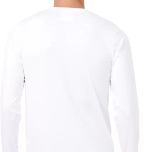 Men Solid Full Sleeves Round Neck Cotton White T-Shirt (Size L)