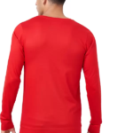 Men Solid Full Sleeves Round Neck Cotton Red T-Shirt (Size L)