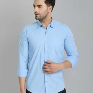 Men Regular Fit Washed Casual Shirt Sky Blue Size XL